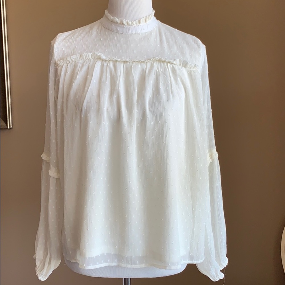 Japna bell sleeve Swiss dot blouse